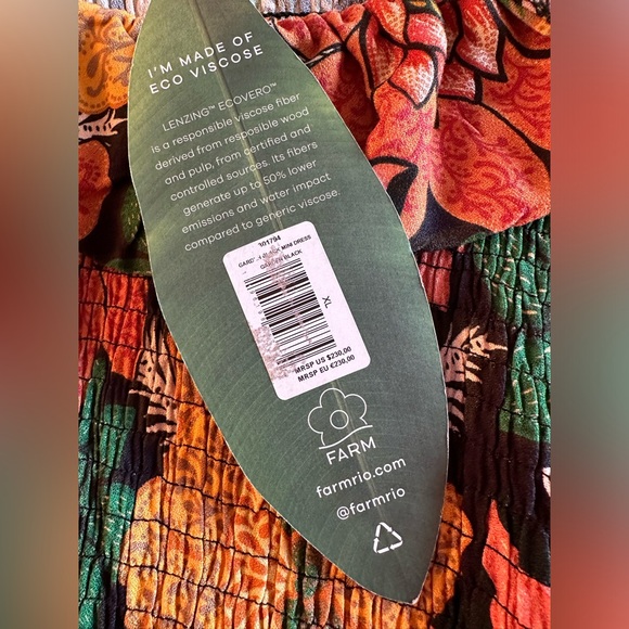 Farm Rio Garden Black Mini Dress NWT - Picture 4 of 4